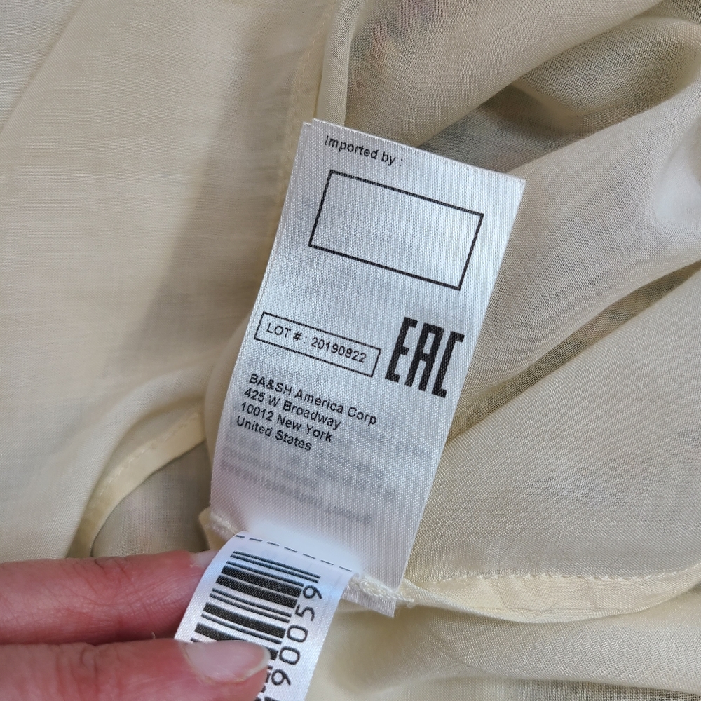 ba&sh Lady Dress Silk Metallic Multicolor Ruffles Mini Cream M - Picture 9 of 12